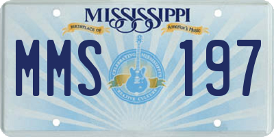 MS license plate MMS197