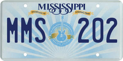 MS license plate MMS202