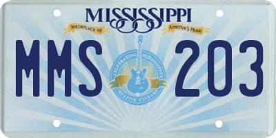 MS license plate MMS203
