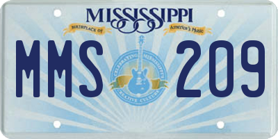 MS license plate MMS209