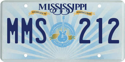 MS license plate MMS212