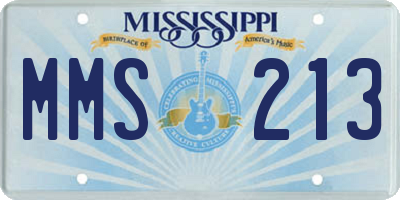 MS license plate MMS213