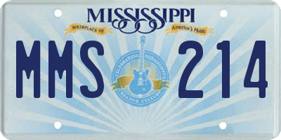MS license plate MMS214