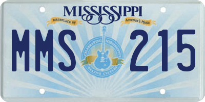 MS license plate MMS215