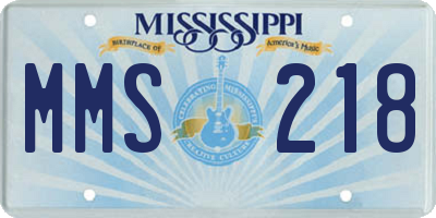 MS license plate MMS218