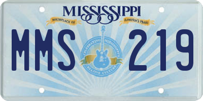 MS license plate MMS219