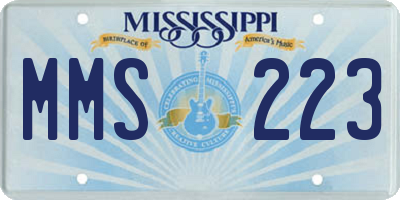 MS license plate MMS223