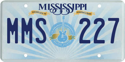 MS license plate MMS227