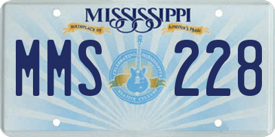 MS license plate MMS228