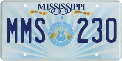 MS license plate MMS230