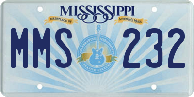 MS license plate MMS232