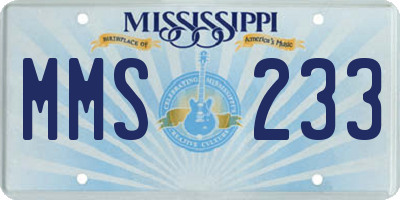 MS license plate MMS233