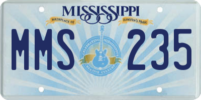 MS license plate MMS235