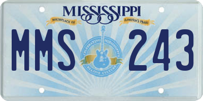 MS license plate MMS243