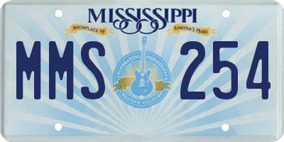 MS license plate MMS254