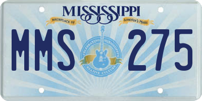 MS license plate MMS275