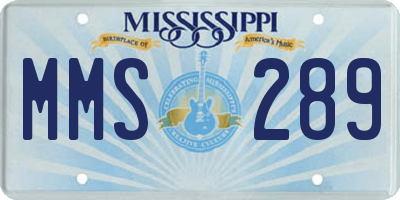 MS license plate MMS289