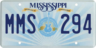 MS license plate MMS294