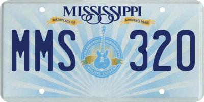 MS license plate MMS320