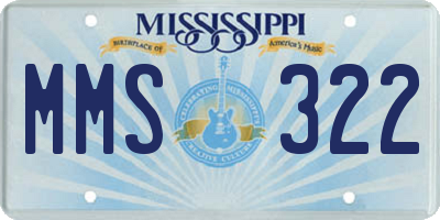 MS license plate MMS322