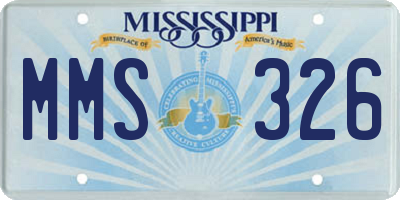 MS license plate MMS326