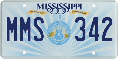 MS license plate MMS342