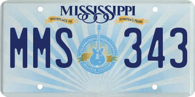 MS license plate MMS343