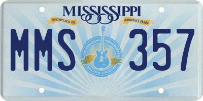 MS license plate MMS357