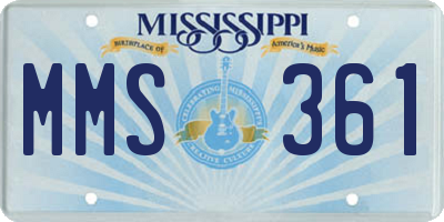 MS license plate MMS361