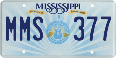 MS license plate MMS377
