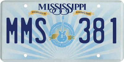 MS license plate MMS381