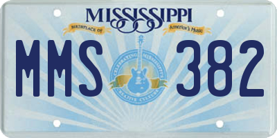 MS license plate MMS382