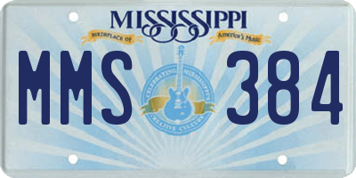 MS license plate MMS384