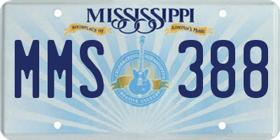 MS license plate MMS388