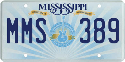 MS license plate MMS389