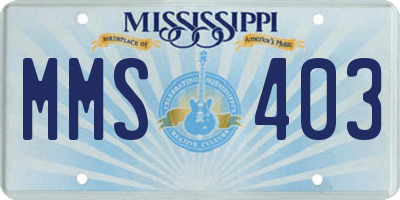 MS license plate MMS403