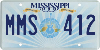 MS license plate MMS412