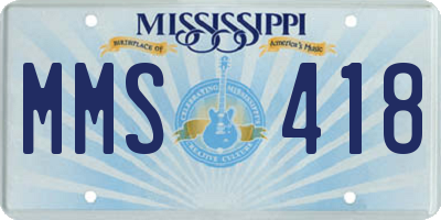 MS license plate MMS418