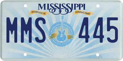 MS license plate MMS445
