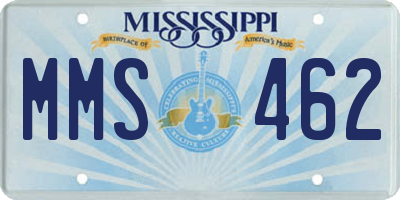 MS license plate MMS462