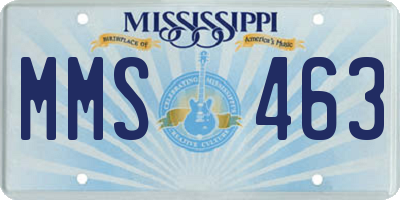 MS license plate MMS463