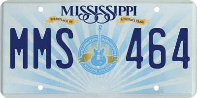 MS license plate MMS464