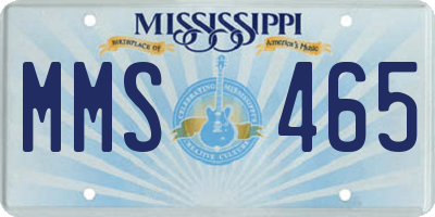 MS license plate MMS465