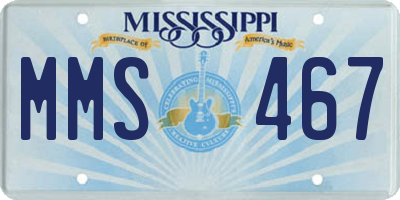 MS license plate MMS467