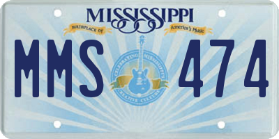 MS license plate MMS474