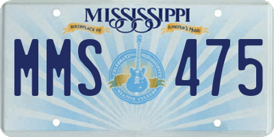 MS license plate MMS475