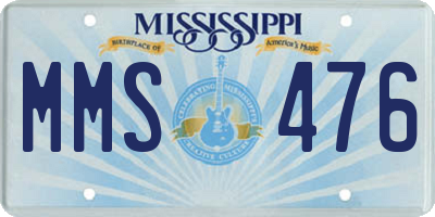MS license plate MMS476