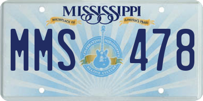 MS license plate MMS478