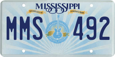 MS license plate MMS492