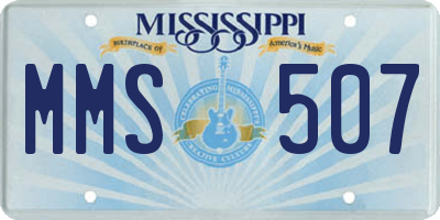 MS license plate MMS507